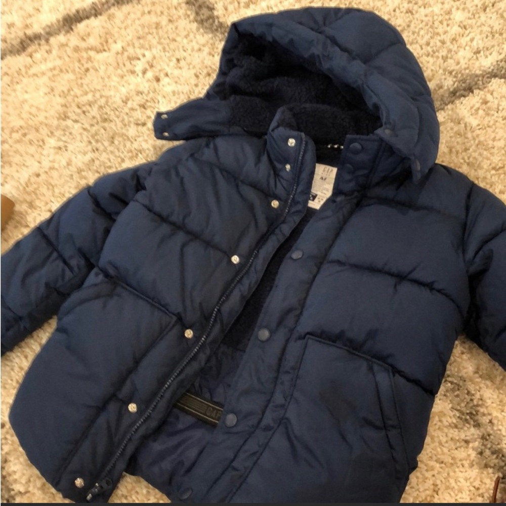 GAP Navy Blue Puffer Jacket with Hood